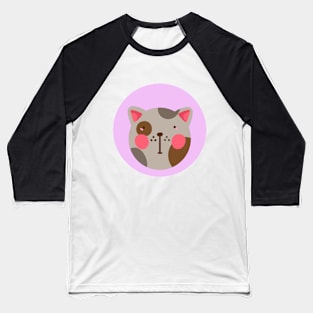 cute silly drawn kitty cat design 3 Baseball T-Shirt